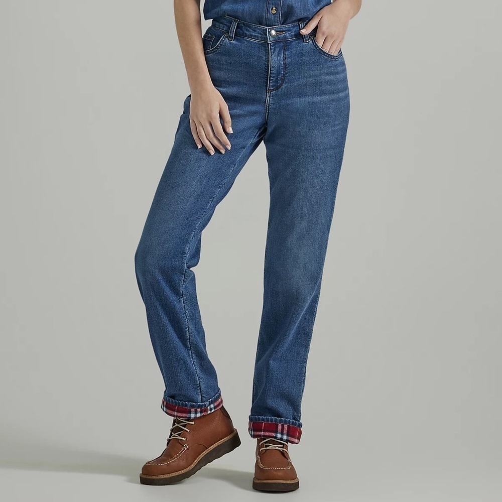 VINTAGE LANDS END SIZE 14 FLANNEL LINED JEANS